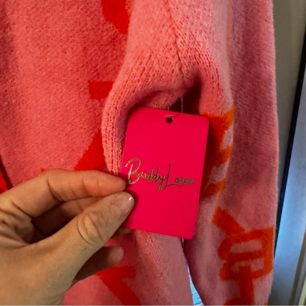 Buddy Love Vibrant Pink and Orange Cardigan NWT** - Picture 9 of 9